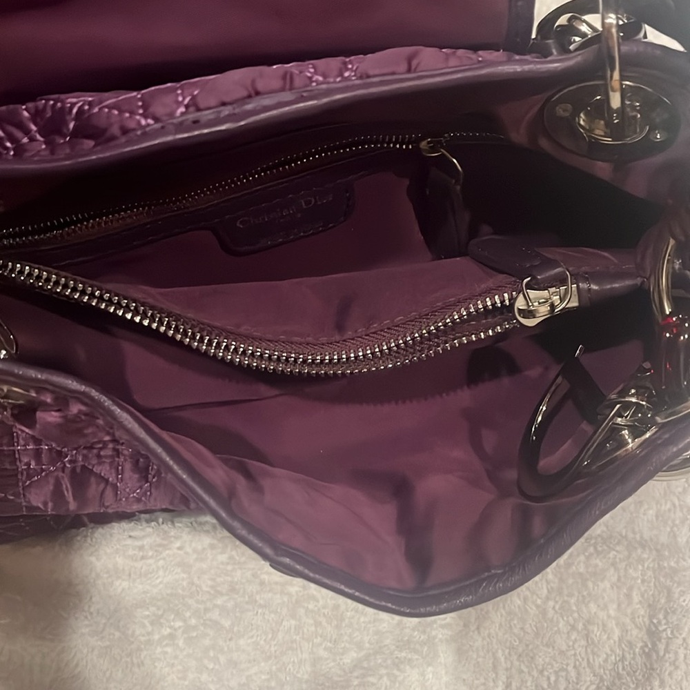 Dior Purple Satin Cannage Quilted Shoulder… - Picture 10 of 11